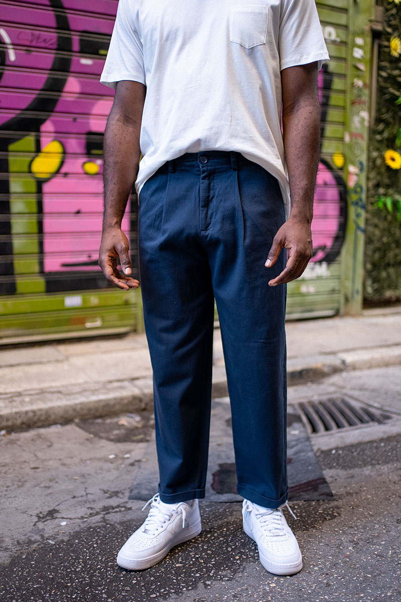Pleated Trousers - Navy